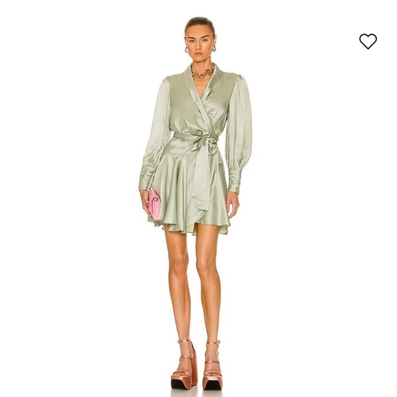 Zimmermann Sage Green Mini Dress - Picture 2 of 9